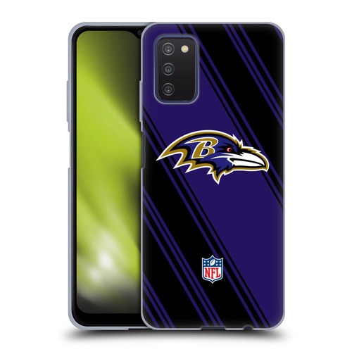 NFL Baltimore Ravens Artwork Stripes Soft Gel Case for Samsung Galaxy A03s (2021)