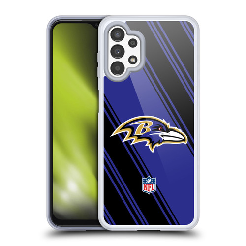 NFL Baltimore Ravens Artwork Stripes Soft Gel Case for Samsung Galaxy A13 (2022)