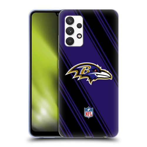 NFL Baltimore Ravens Artwork Stripes Soft Gel Case for Samsung Galaxy A32 (2021)