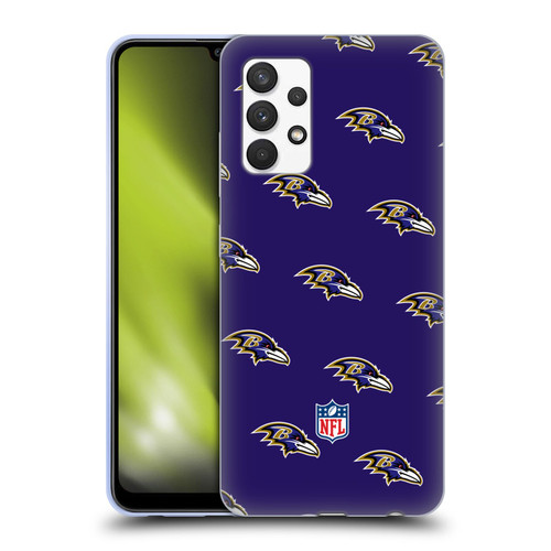 NFL Baltimore Ravens Artwork Patterns Soft Gel Case for Samsung Galaxy A32 (2021)