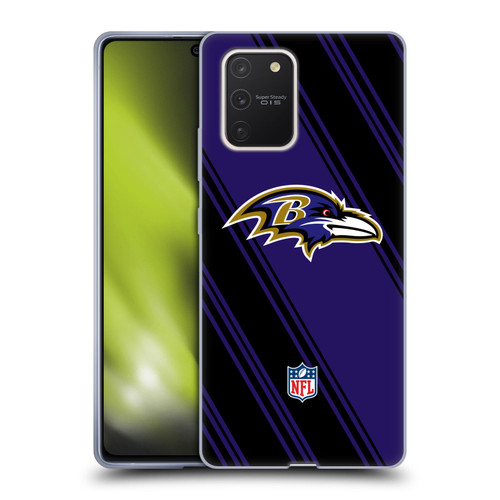 NFL Baltimore Ravens Artwork Stripes Soft Gel Case for Samsung Galaxy S10 Lite
