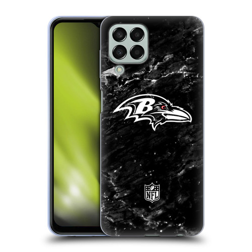 NFL Baltimore Ravens Artwork Marble Soft Gel Case for Samsung Galaxy M33 (2022)