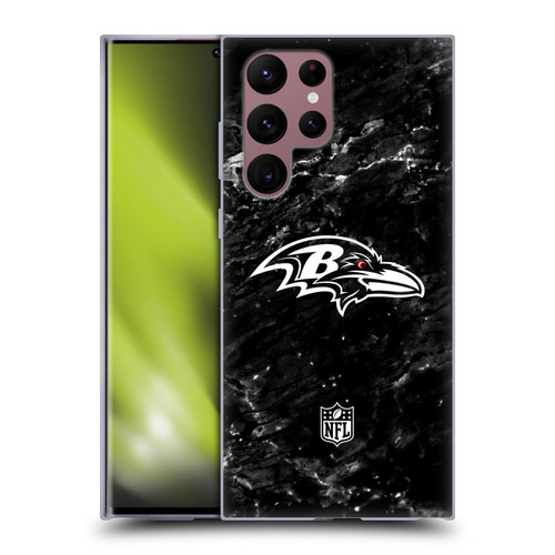NFL Baltimore Ravens Artwork Marble Soft Gel Case for Samsung Galaxy S22 Ultra 5G