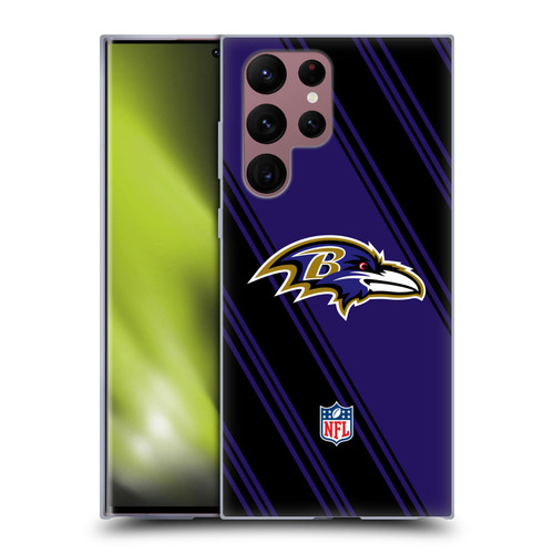 NFL Baltimore Ravens Artwork Stripes Soft Gel Case for Samsung Galaxy S22 Ultra 5G