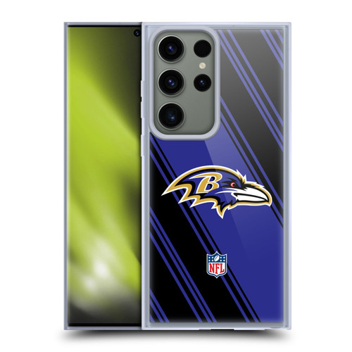 NFL Baltimore Ravens Artwork Stripes Soft Gel Case for Samsung Galaxy S23 Ultra 5G