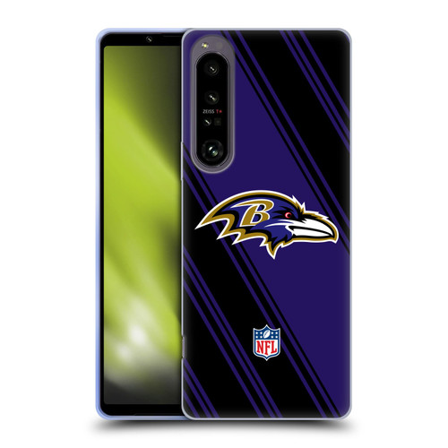 NFL Baltimore Ravens Artwork Stripes Soft Gel Case for Sony Xperia 1 IV
