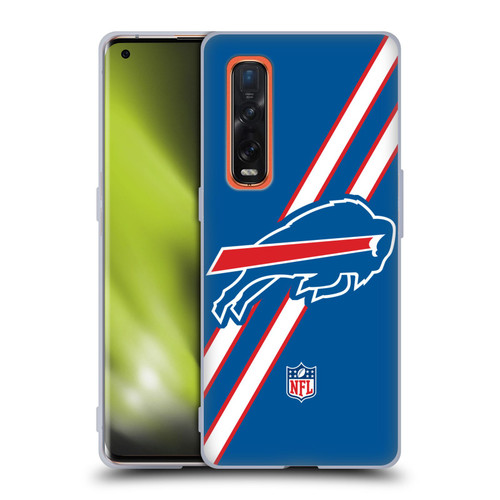 NFL Buffalo Bills Logo Stripes Soft Gel Case for OPPO Find X2 Pro 5G