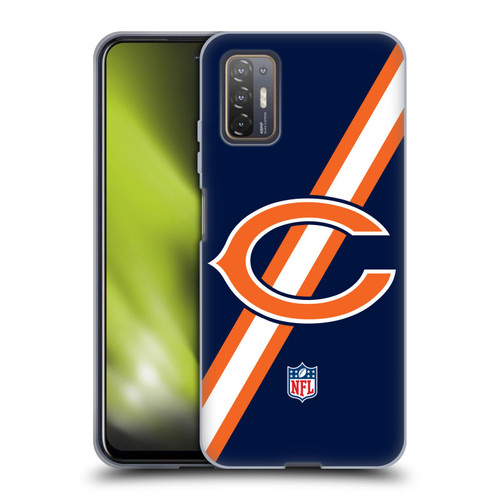 NFL Chicago Bears Logo Stripes Soft Gel Case for HTC Desire 21 Pro 5G