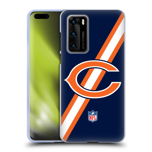 NFL Chicago Bears Logo Stripes Soft Gel Case for Huawei P40 5G