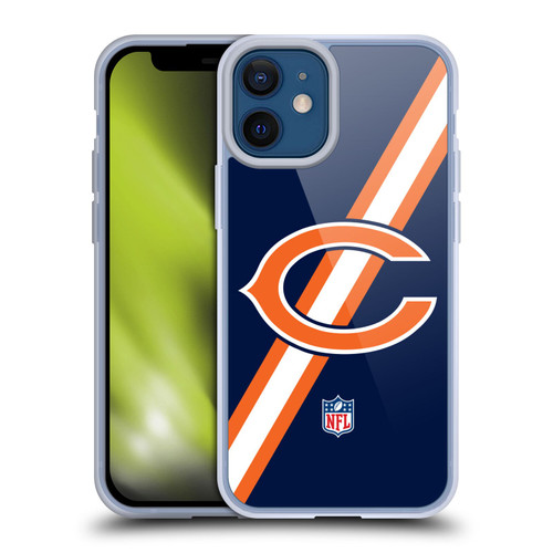 NFL Chicago Bears Logo Stripes Soft Gel Case for Apple iPhone 12 Mini