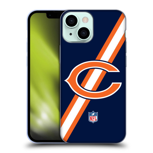 NFL Chicago Bears Logo Stripes Soft Gel Case for Apple iPhone 13 Mini