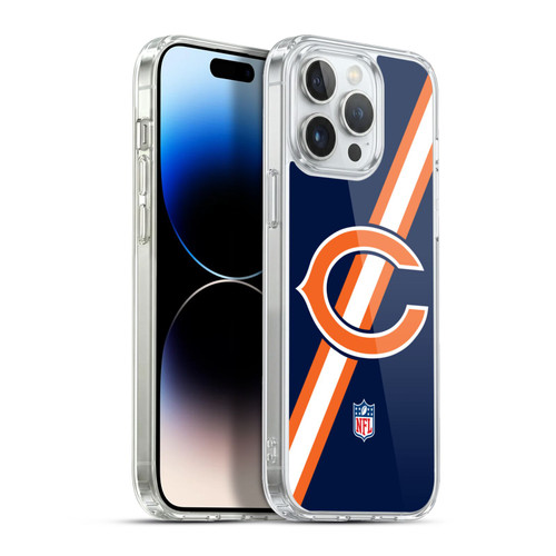 NFL Chicago Bears Logo Stripes Soft Gel Case for Apple iPhone 13 Pro Max