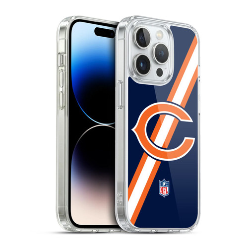 NFL Chicago Bears Logo Stripes Soft Gel Case for Apple iPhone 13 Pro