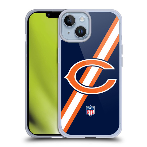 NFL Chicago Bears Logo Stripes Soft Gel Case for Apple iPhone 14