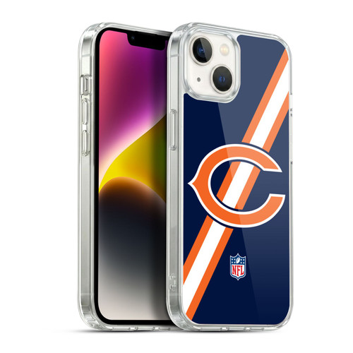 NFL Chicago Bears Logo Stripes Soft Gel Case for Apple iPhone 14 Plus