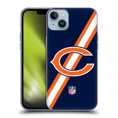 NFL Chicago Bears Logo Stripes Soft Gel Case for Apple iPhone 14 Plus