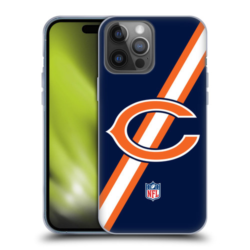 NFL Chicago Bears Logo Stripes Soft Gel Case for Apple iPhone 14 Pro Max