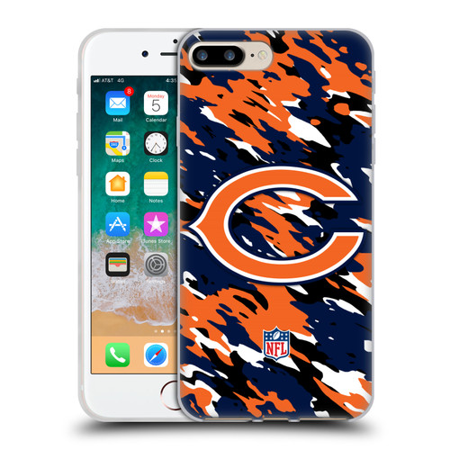 NFL Chicago Bears Logo Camou Soft Gel Case for Apple iPhone 7 Plus / iPhone 8 Plus