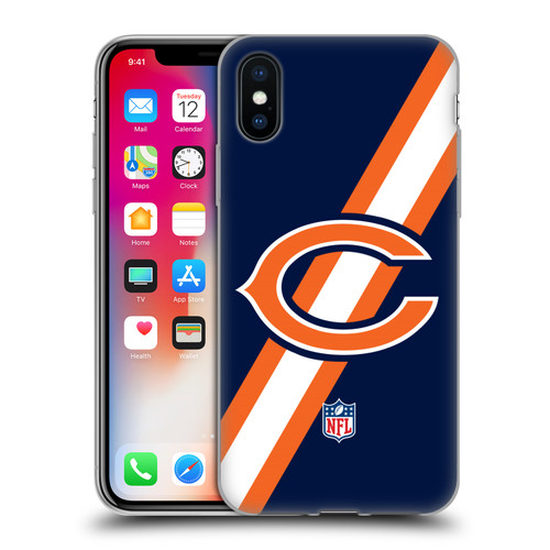 NFL Chicago Bears Logo Stripes Soft Gel Case for Apple iPhone X / iPhone XS