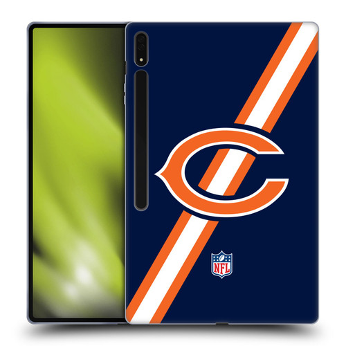 NFL Chicago Bears Logo Stripes Soft Gel Case for Samsung Galaxy Tab S8 Ultra