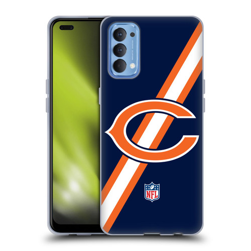NFL Chicago Bears Logo Stripes Soft Gel Case for OPPO Reno 4 5G