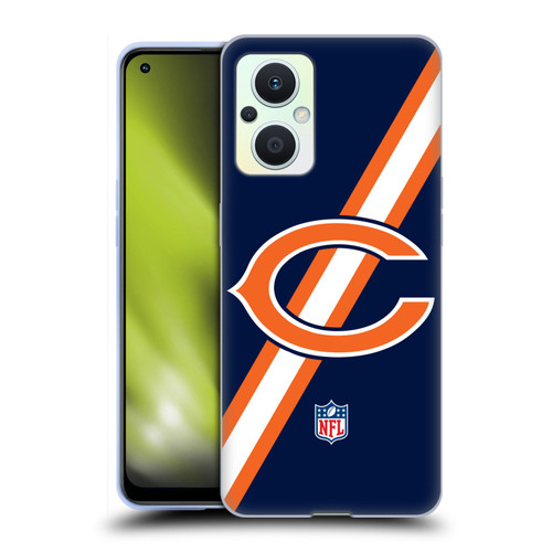 NFL Chicago Bears Logo Stripes Soft Gel Case for OPPO Reno8 Lite