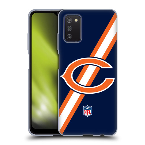 NFL Chicago Bears Logo Stripes Soft Gel Case for Samsung Galaxy A03s (2021)