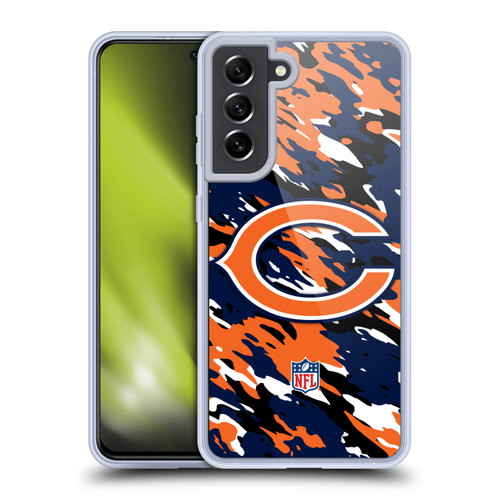 NFL Chicago Bears Logo Camou Soft Gel Case for Samsung Galaxy S21 FE 5G