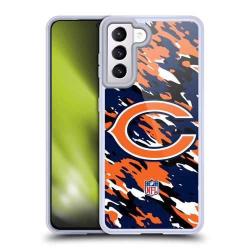 NFL Chicago Bears Logo Camou Soft Gel Case for Samsung Galaxy S21 5G