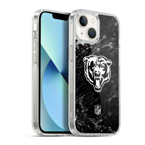 NFL Chicago Bears Artwork Marble Soft Gel Case for Apple iPhone 13