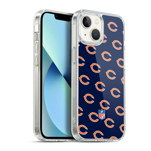 NFL Chicago Bears Artwork Patterns Soft Gel Case for Apple iPhone 13