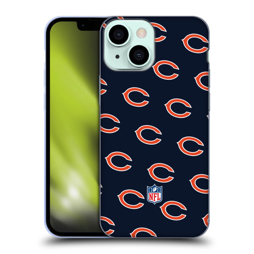 NFL Chicago Bears Artwork Patterns Soft Gel Case for Apple iPhone 13 Mini