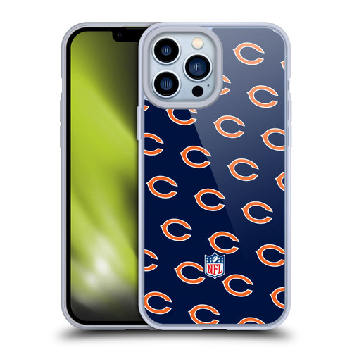 NFL Chicago Bears Artwork Patterns Soft Gel Case for Apple iPhone 13 Pro Max
