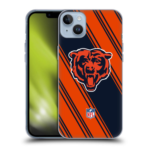 NFL Chicago Bears Artwork Stripes Soft Gel Case for Apple iPhone 14 Plus