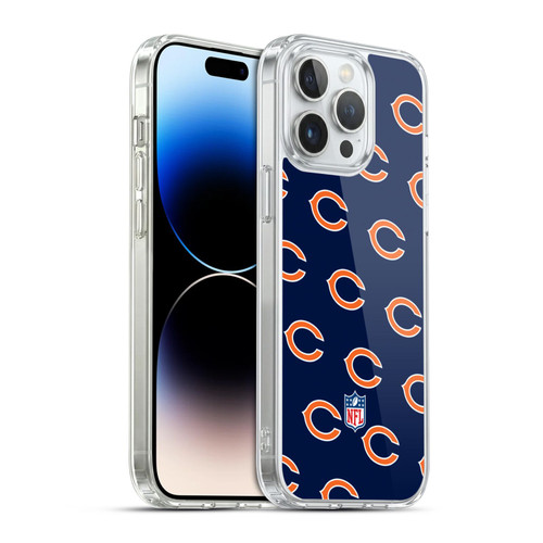 NFL Chicago Bears Artwork Patterns Soft Gel Case for Apple iPhone 14 Pro Max