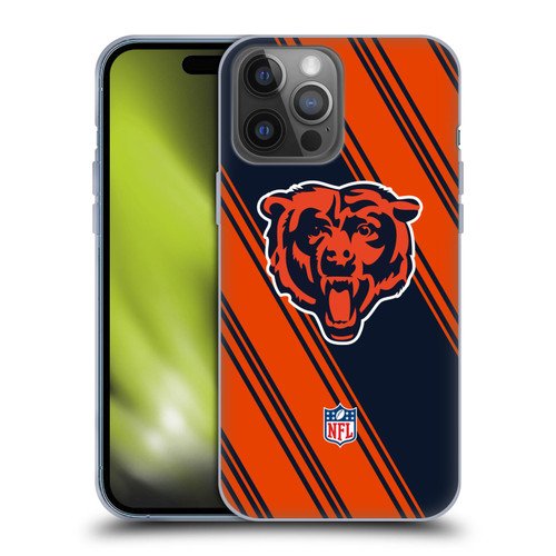 NFL Chicago Bears Artwork Stripes Soft Gel Case for Apple iPhone 14 Pro Max