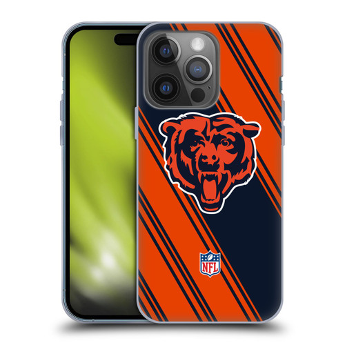 NFL Chicago Bears Artwork Stripes Soft Gel Case for Apple iPhone 14 Pro