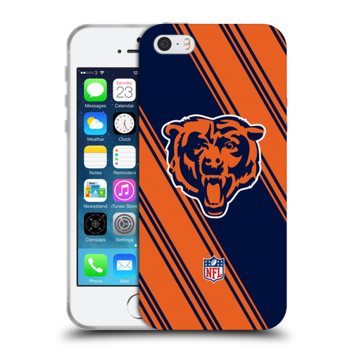 NFL Chicago Bears Artwork Stripes Soft Gel Case for Apple iPhone 5 / 5s / iPhone SE 2016