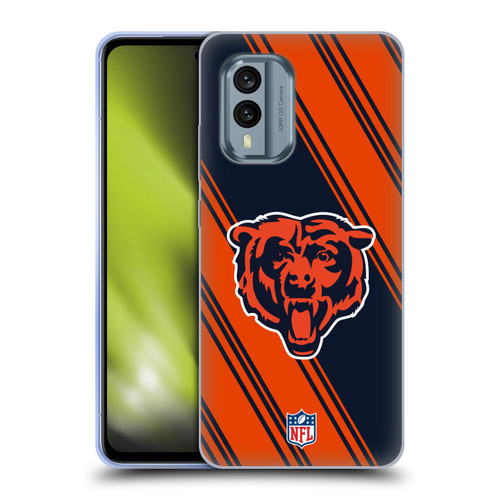 NFL Chicago Bears Artwork Stripes Soft Gel Case for Nokia X30