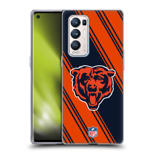 NFL Chicago Bears Artwork Stripes Soft Gel Case for OPPO Find X3 Neo / Reno5 Pro+ 5G