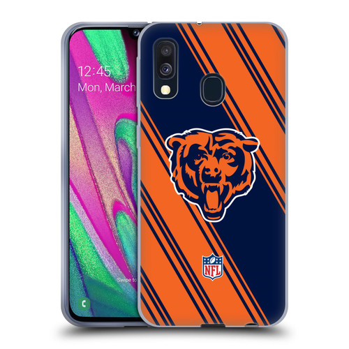 NFL Chicago Bears Artwork Stripes Soft Gel Case for Samsung Galaxy A40 (2019)
