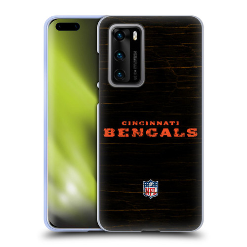 NFL Cincinnati Bengals Logo Distressed Look Soft Gel Case for Huawei P40 5G