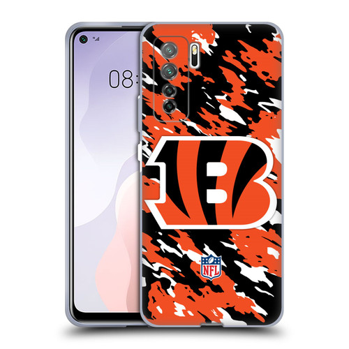 NFL Cincinnati Bengals Logo Camou Soft Gel Case for Huawei Nova 7 SE/P40 Lite 5G