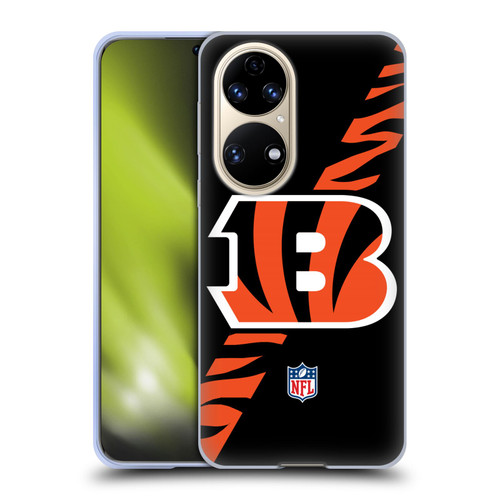 NFL Cincinnati Bengals Logo Stripes Soft Gel Case for Huawei P50