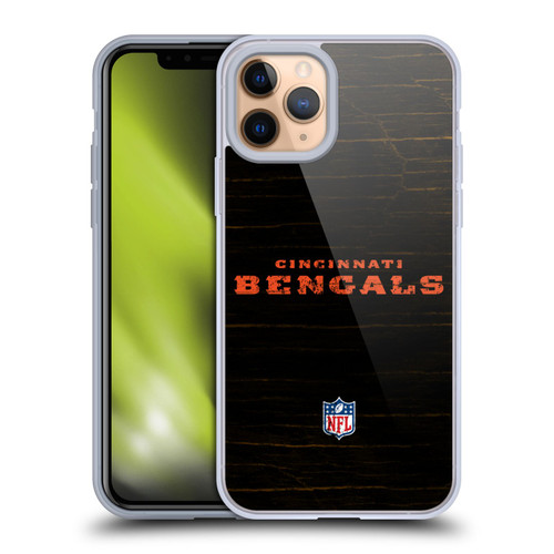NFL Cincinnati Bengals Logo Distressed Look Soft Gel Case for Apple iPhone 11 Pro