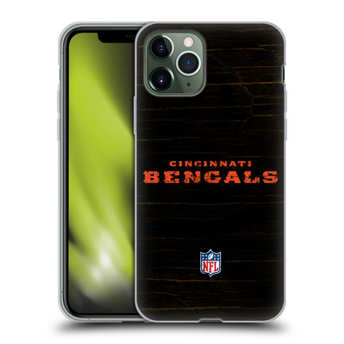 NFL Cincinnati Bengals Logo Distressed Look Soft Gel Case for Apple iPhone 11 Pro