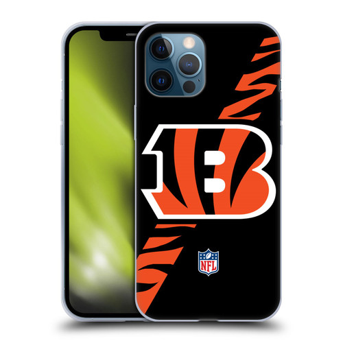 NFL Cincinnati Bengals Logo Stripes Soft Gel Case for Apple iPhone 12 Pro Max