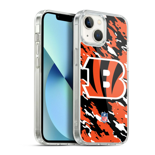 NFL Cincinnati Bengals Logo Camou Soft Gel Case for Apple iPhone 13