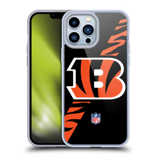 NFL Cincinnati Bengals Logo Stripes Soft Gel Case for Apple iPhone 13 Pro Max NFL Cincinnati Bengals Logo Stripes Soft Gel Case for Apple iPhone 13 Pro Max