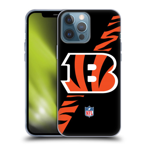 NFL Cincinnati Bengals Logo Stripes Soft Gel Case for Apple iPhone 13 Pro Max